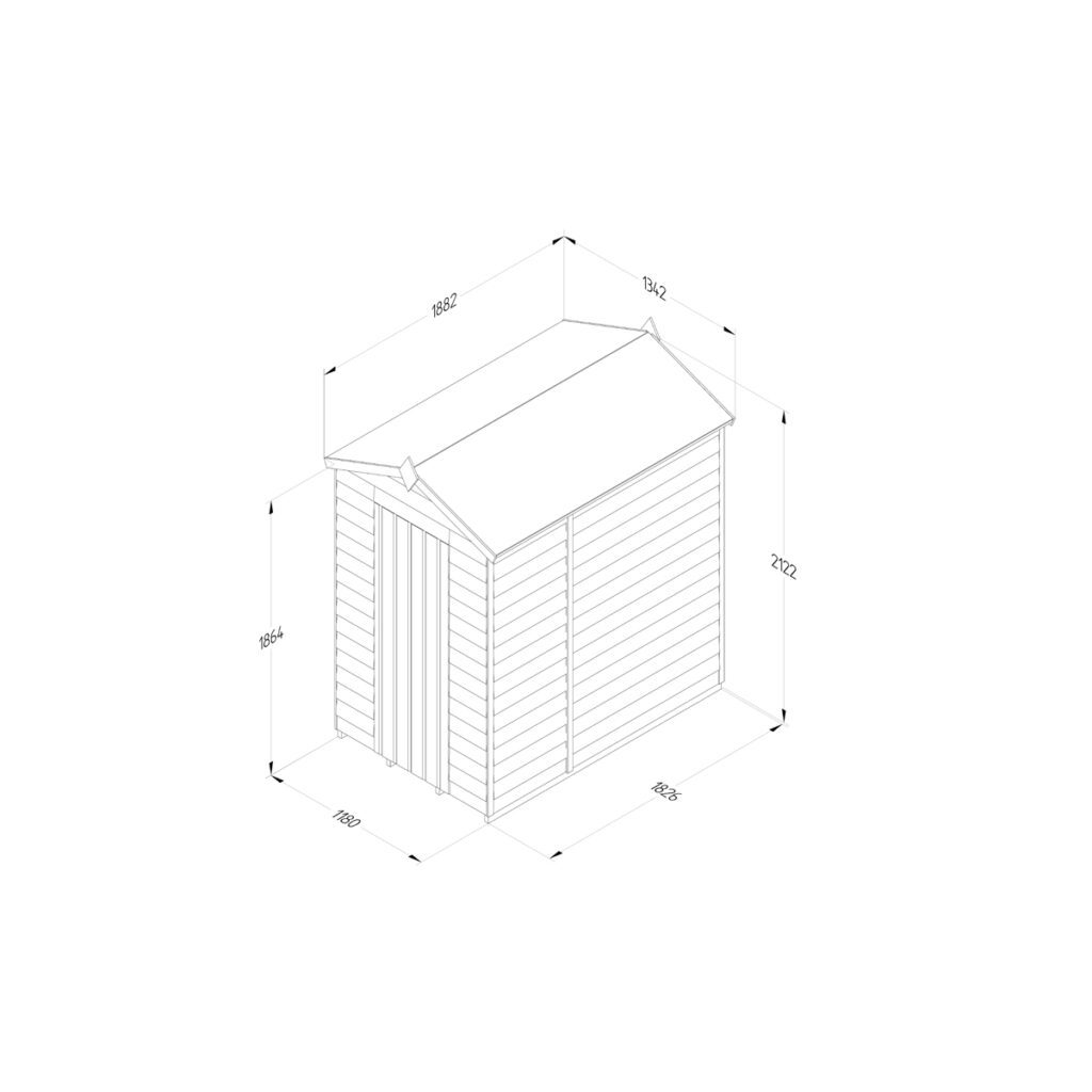 4LIFE Apex Shed 4×6 – Single Door – No Windows 5013053199404 2